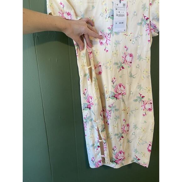Zara Dress Womens Size Medium Mini Spring Floral Party Guest Feminine NEW NWT - Picture 8 of 16